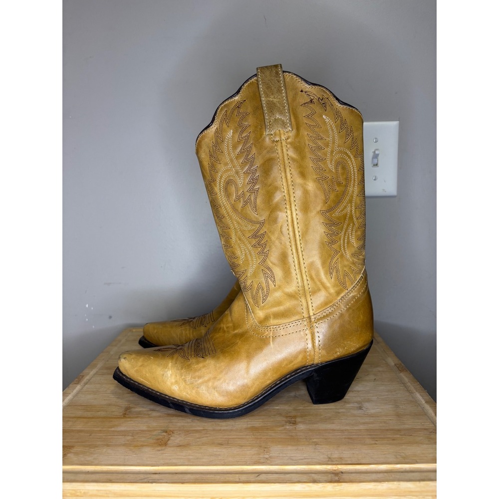 Rugged Bear RB3430 Tan Leather Western Cowboy Boots Womens 8M